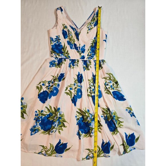 Boden Womens Sleeveless Floral‎ Midi Dress V-Neckline Pleated Bodice Size US 4 - Picture 10 of 16